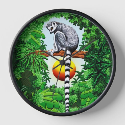 Lemur of Madagascar Clock