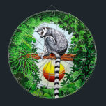 Lemur of Madagascar Dart Board<br><div class="desc">Lemur of Madagascar in the Jungle - Original Hand Drawing . Lemurs are primates endemic to the island of Madagascar. The word lemur derives from the word lemures (ghosts or spirits) from Roman mythology. Vector Illustration Copyright BluedarkArt.</div>