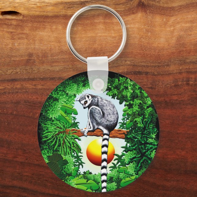 Lemur of Madagascar Keychain (Front)