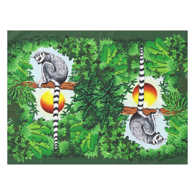 Lemur of Madagascar Tablecloth (Front (Horizontal))