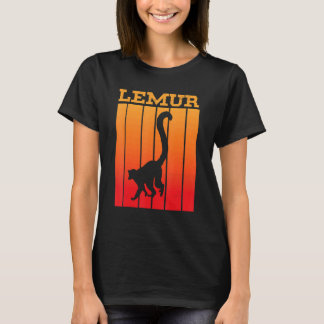 Lemur Shadow Silhouette At Sunset T-Shirt