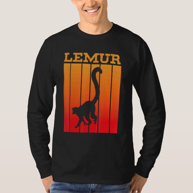 Lemur Shadow Silhouette At Sunset T-Shirt (Front)
