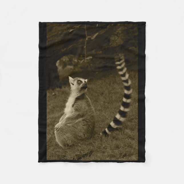 Lemur Tail Valencia Tint Vertical Sticker  Fleece Blanket (Front)