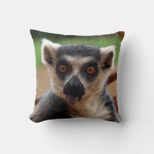 Lemur Throw Pillow