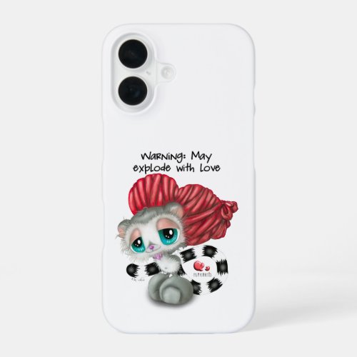 Lemur Whispers of Love – Surprise Heart iPhone 16 Case