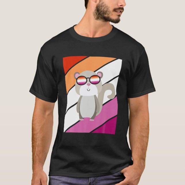 Lemur With Pride Lesbian Flag LGBTQ Proud Ally Pri T-Shirt (Front)