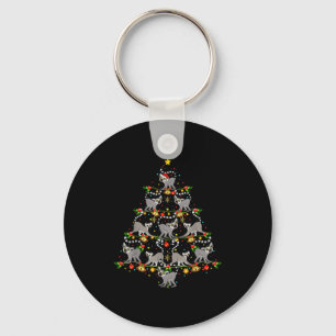 Lemur Xmas Tree Gift Santa Hat Lemur Christmas Keychain