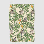 lemurs and branches mango seamless pattern   golf towel
