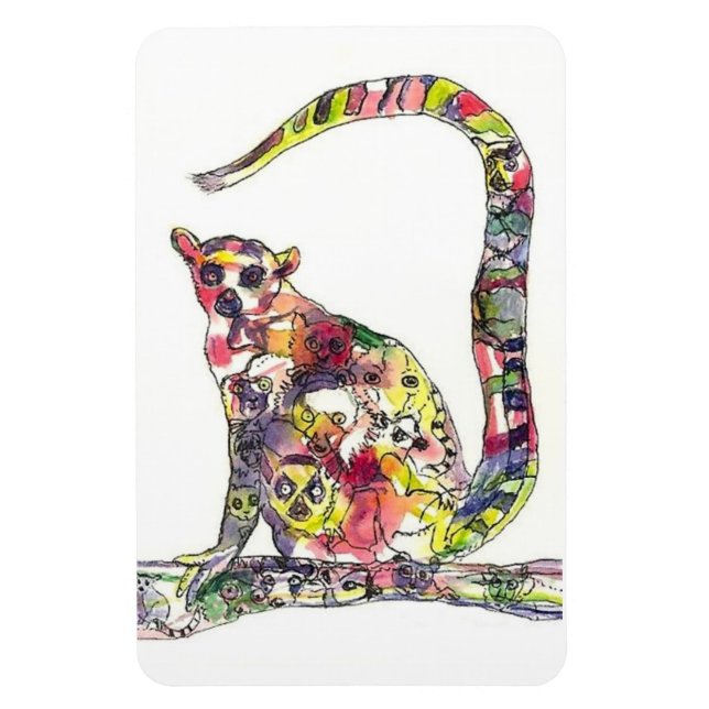 Lemurs in a Lemur Magnet (Vertical)