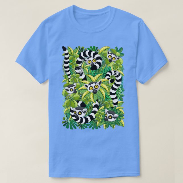 Lemurs in Madagascar Rainforest T-Shirt (Design Front)