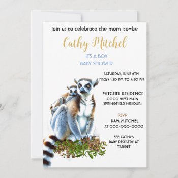 Lemurs Its A Boy Baby Shower Invitation by Susang6 at Zazzle