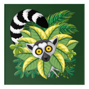 Lemurs of Madagascar in Exotic Jungle Acrylic Print