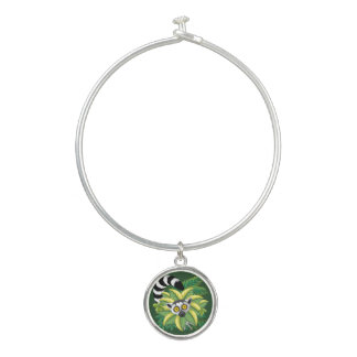 Lemurs of Madagascar in Exotic Jungle Bangle Bracelet