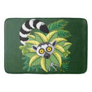 Lemurs of Madagascar in Exotic Jungle Bath Mat