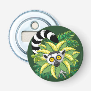 Lemurs of Madagascar in Exotic Jungle Bottle Opener