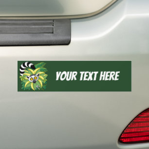 Lemurs of Madagascar in Exotic Jungle Bumper Sticker