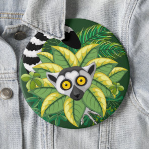 Lemurs of Madagascar in Exotic Jungle Button