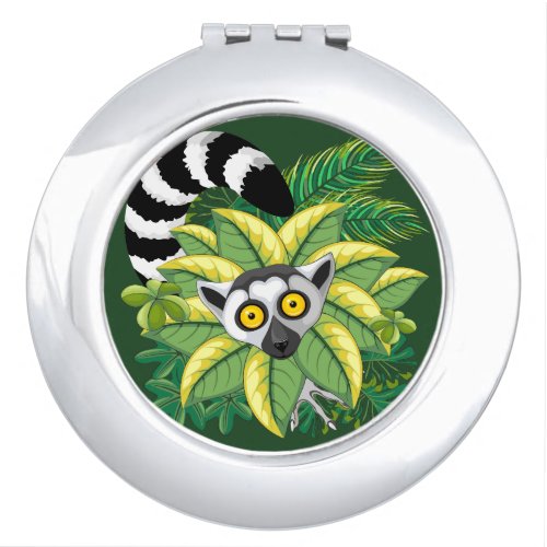 Lemurs of Madagascar in Exotic Jungle Compact Mirror