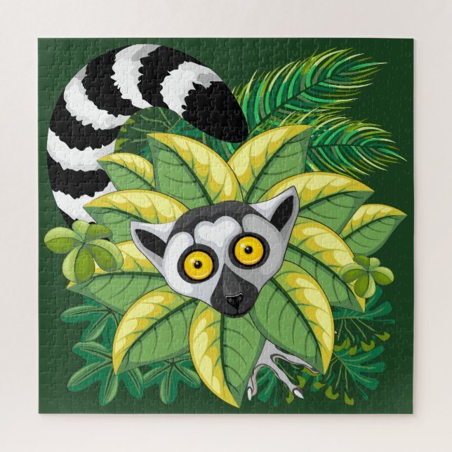 Lemurs of Madagascar in Exotic Jungle Jigsaw Puzzle (Vertical)