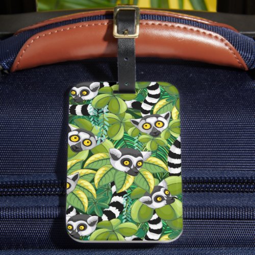 Lemurs of Madagascar in Exotic Jungle Luggage Tag