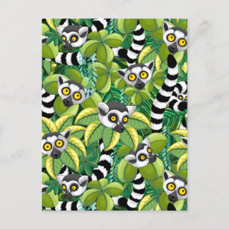 Lemurs of Madagascar in Exotic Jungle Postcard