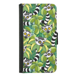 Lemurs of Madagascar in Exotic Jungle Samsung Galaxy S5 Wallet Case