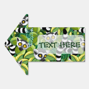 Lemurs of Madagascar in Exotic Jungle Sign
