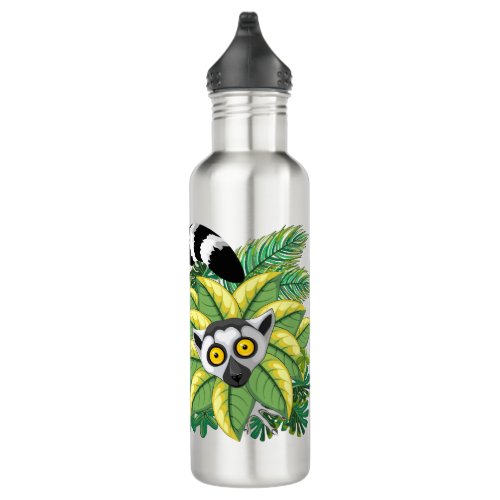 Lemurs of Madagascar in Exotic Jungle Stainless Steel Water Bottle