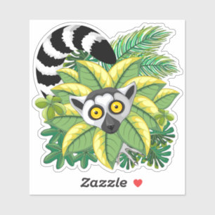 Lemurs of Madagascar in Exotic Jungle Sticker