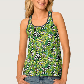 Lemurs of Madagascar in Exotic Jungle Tank Top