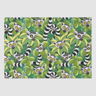 Lemurs of Madagascar in Exotic Jungle Tissue Paper