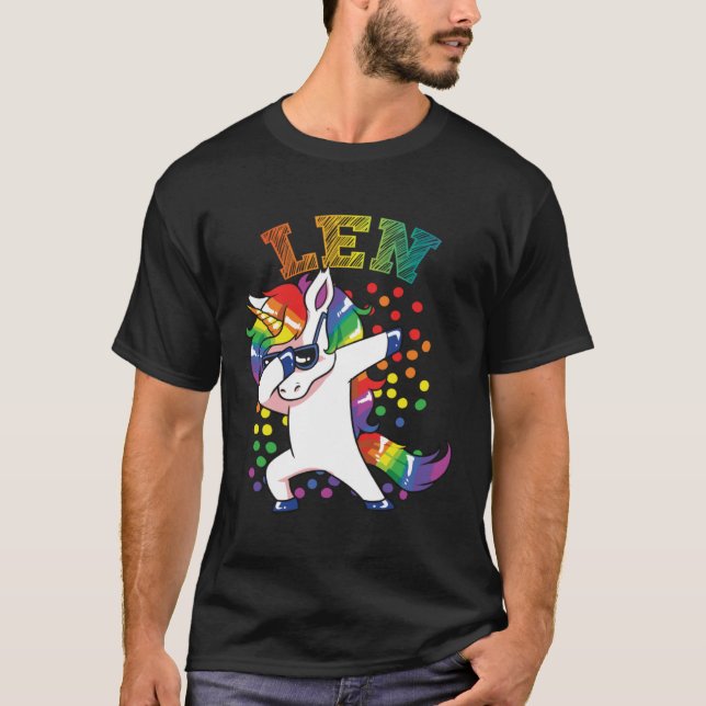 Len Dabbing Unicorn T-Shirt (Front)