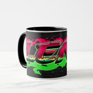 Lena First name name Graffiti red green Tasse Mug