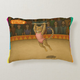 Lena leopard trapeze artist accent pillow