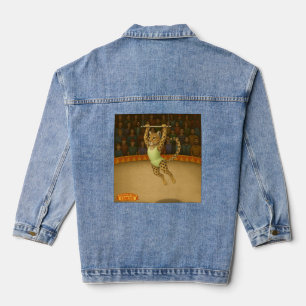 Lena leopard trapeze artist denim jacket