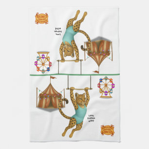 Lena leopard trapeze artist kitchen towel