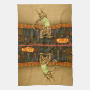 Lena leopard trapeze artist kitchen towel