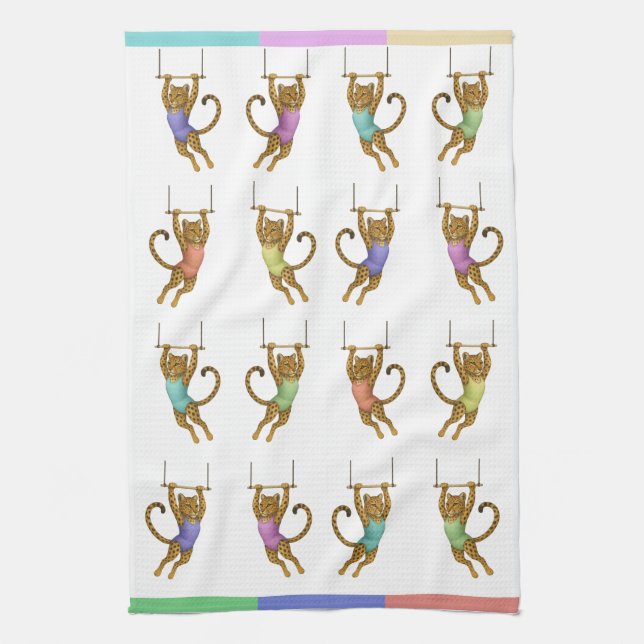 Lena leopard trapeze artist kitchen towel (Vertical)