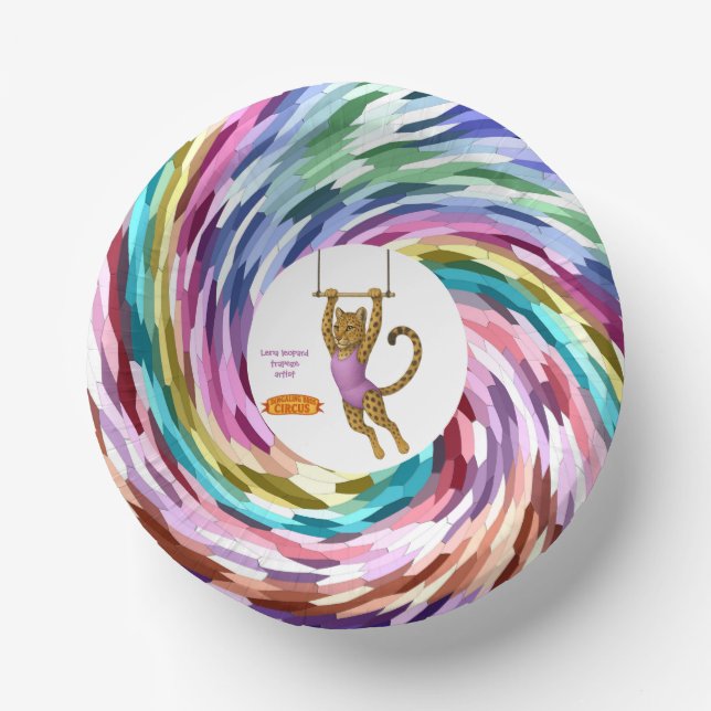 Lena leopard trapeze artist paper bowls (Front)