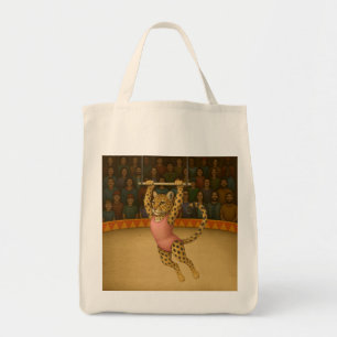 Lena leopard trapeze artist tote bag