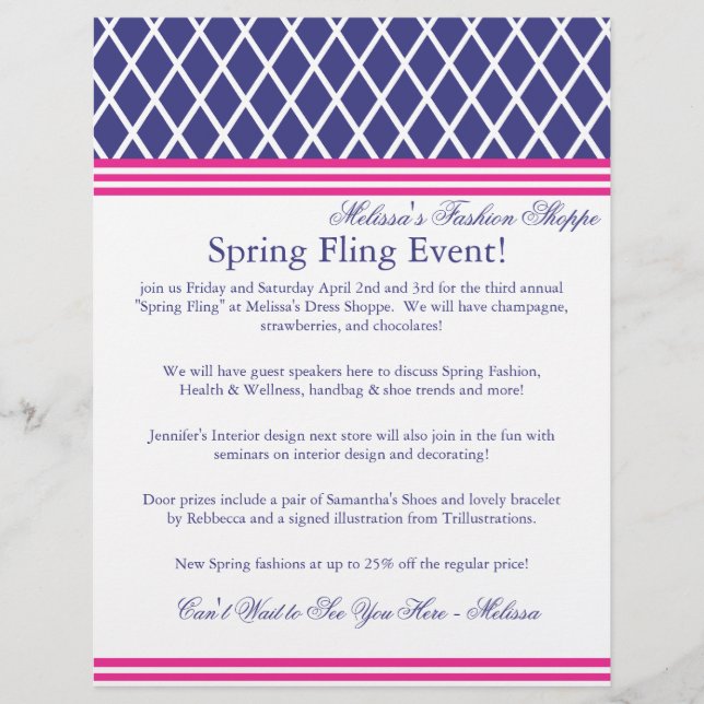 Lena Preppy Lattice Flyer (Front)