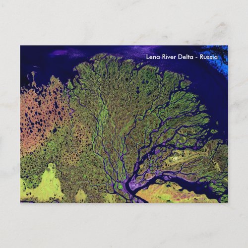 Lena River Delta from Space _ Russia Postcard