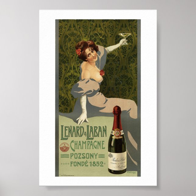 Lenard & Laban, Champagne, Vintage, Poster (Front)