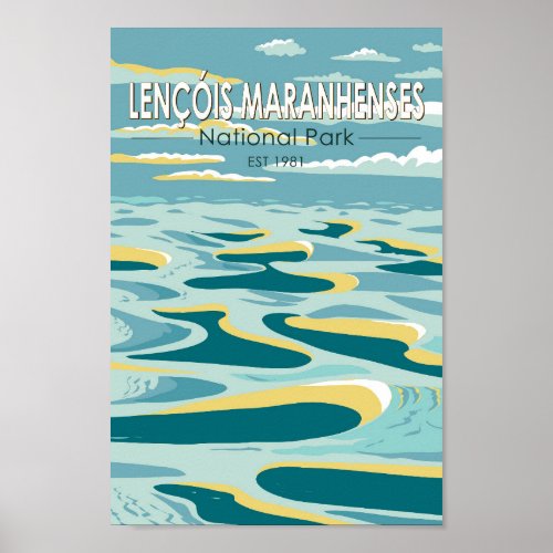 Lencois Maranhenses National Park Brazil Vintage Poster