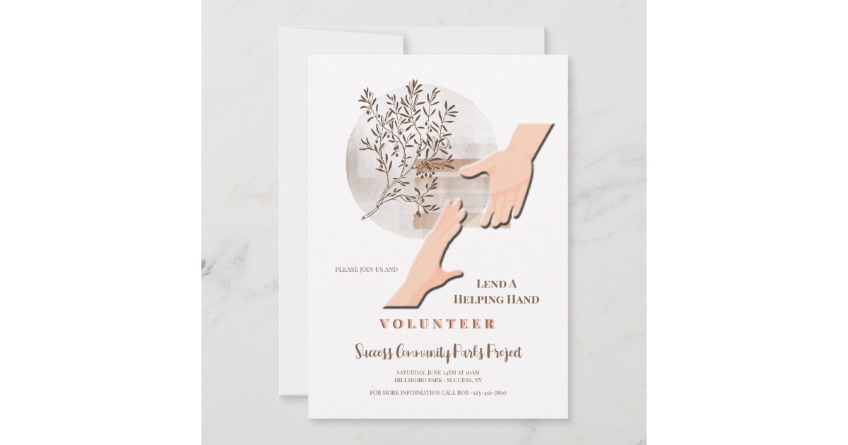 Lend A Helping Hand Invitation | Zazzle