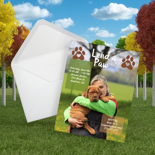 Lend a Paw Animal Shelter Volunteer Invitation