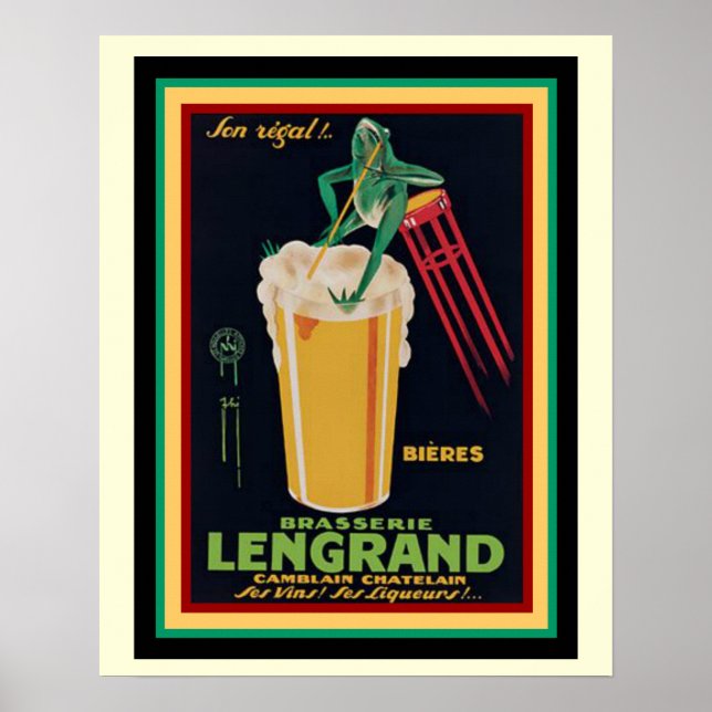 Lengrand Brasserie Vintage French Poster 16 x 20 (Front)
