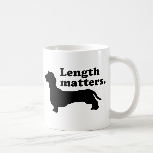 "Length Matters." (Dachshund) Coffee Mug (Right)
