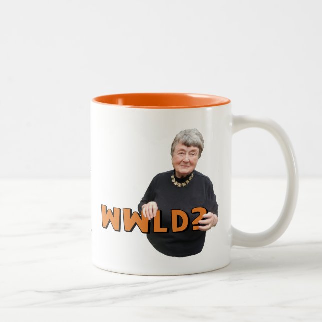 Leni Brand Wisdom - WWLD? Two-Tone Coffee Mug (Right)