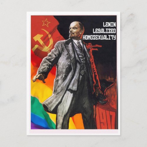 Lenin legalized homosexuality in 1917 postcard